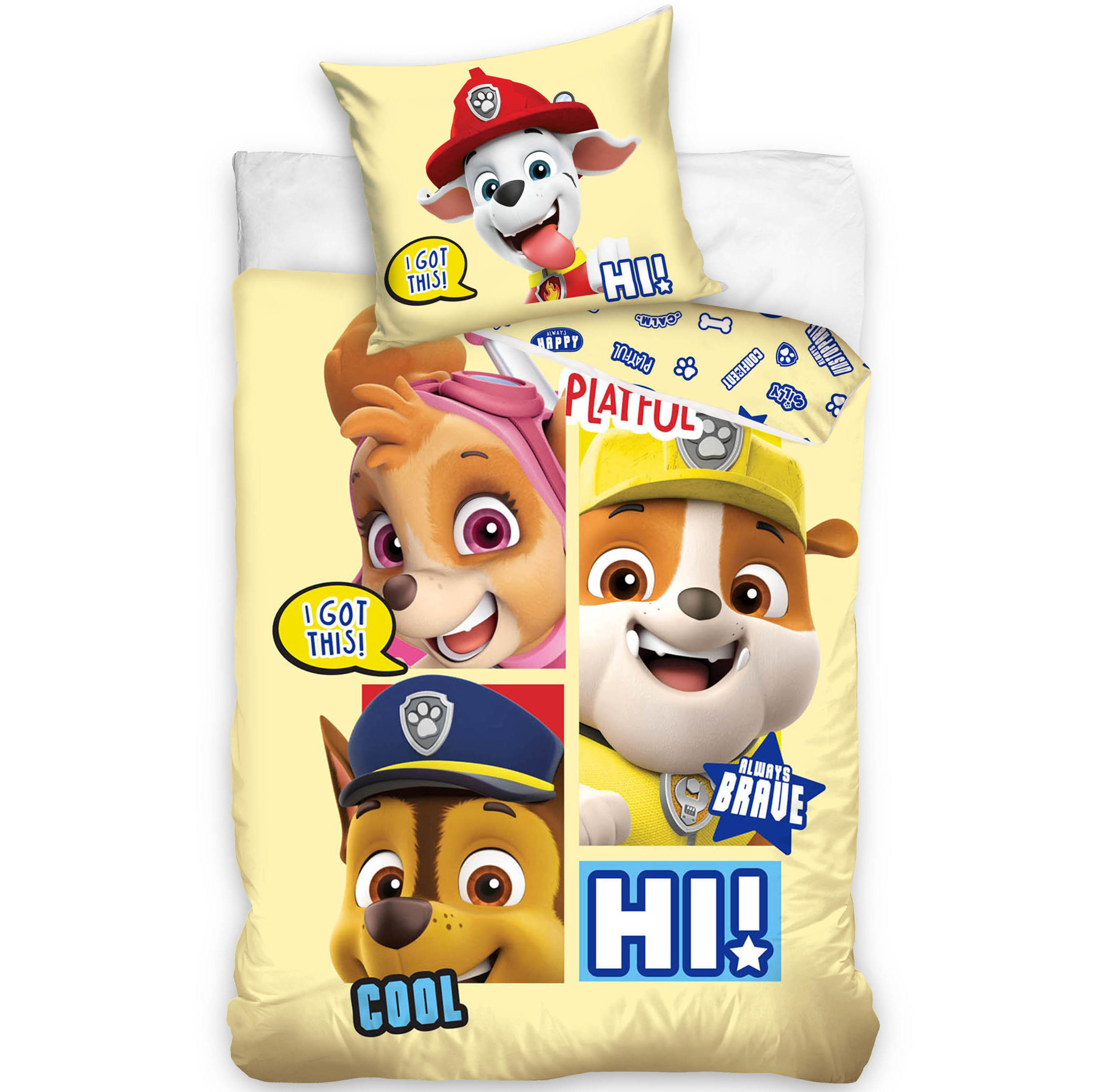 Paw Patrol BABY Dekbedovertrek Brave - 100 x 135 cm - Katoen