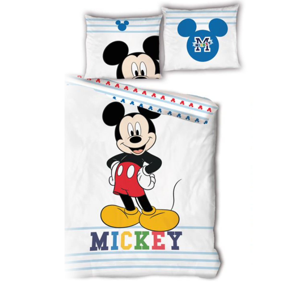 Disney Mickey Mouse Dekbedovertrek - Eenpersoons - 140  x 200 cm - Bio Katoen