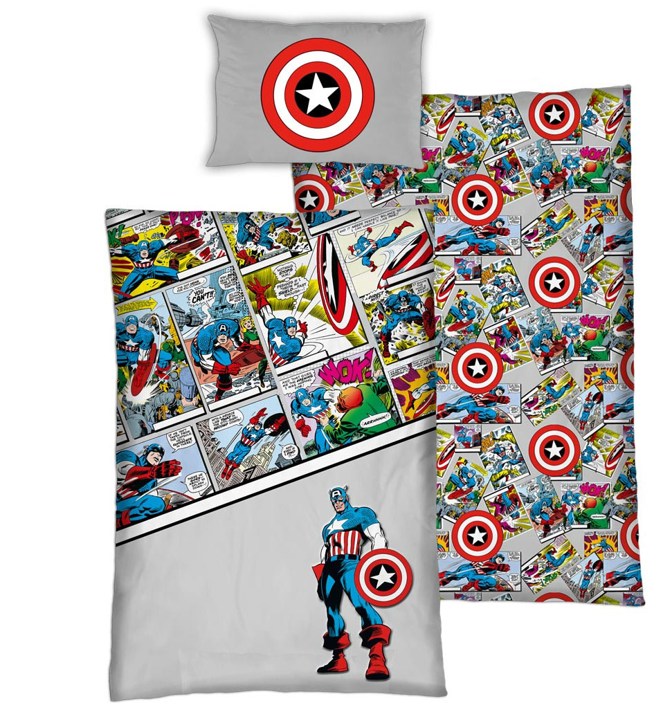 Marvel Avengers Dekbedovertrek Comics - Eenpersoons - 140  x 200 cm - Bio Katoen