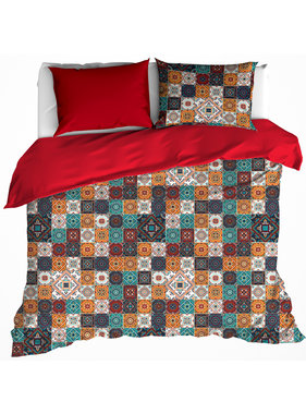 De Witte Lietaer Dekbedovertrek  ankara red dahlia 200x200/220  60x70(2st)