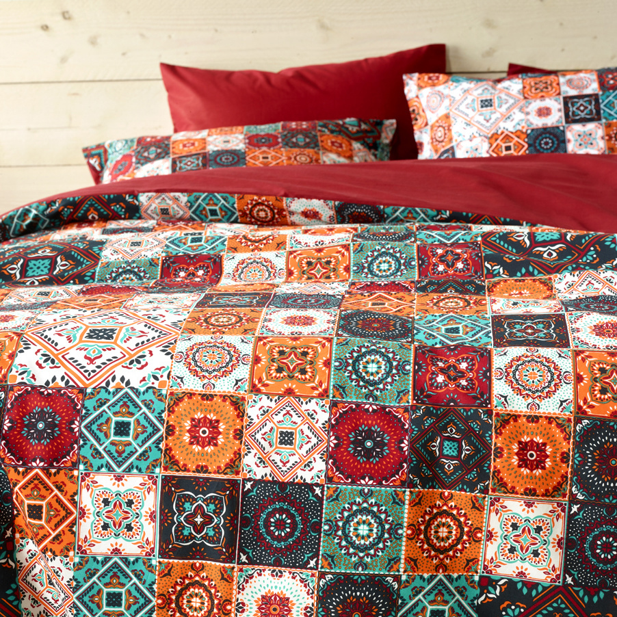 De Witte Lietaer DWL Dekbedovertrek  ankara red dahlia 200x200/220  60x70(2st)