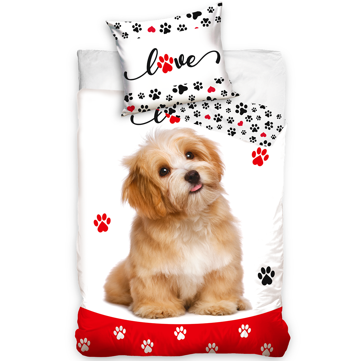 Animal Pictures Duvet cover Dog Dog Love - Single - 140 x 200 cm - Cotton