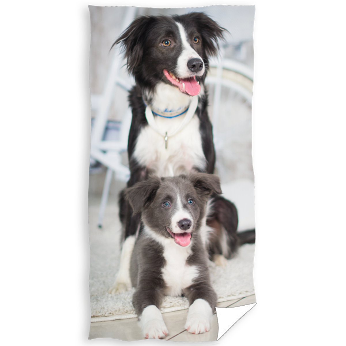 Animal Pictures Beach towel Puppy and Dog - 70 x 140 cm - Cotton