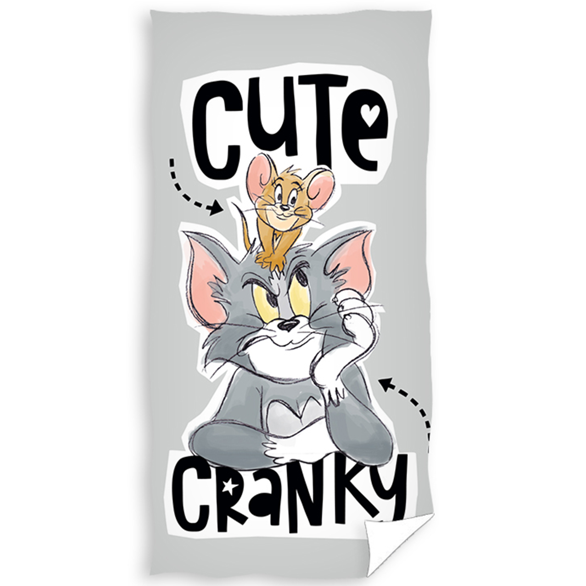 Tom and Jerry Strandlaken Cute and Cranky - 70 x 140 cm - Katoen