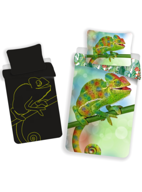 Animal Pictures Duvet cover Chameleon Glow in the Dark 140 x 200 Cotton