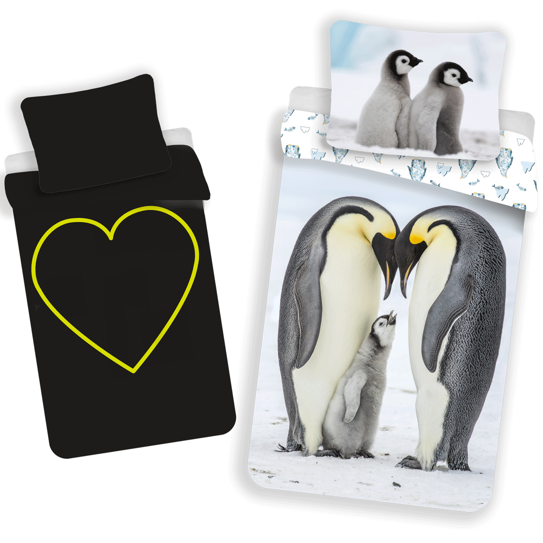 Animal Pictures Duvet cover Penguin Glow in the Dark - Single - 140 x 200 cm - Cotton