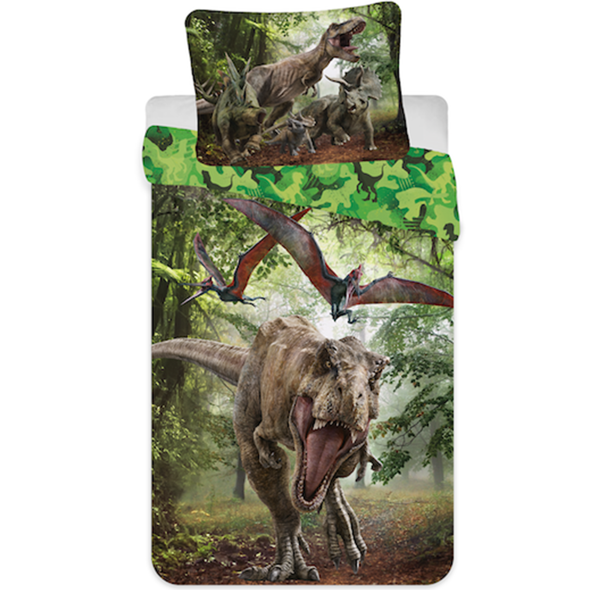 Jurassic World Dekbedovertrek Forest - Eenpersoons - 140  x 200 cm - Polyester