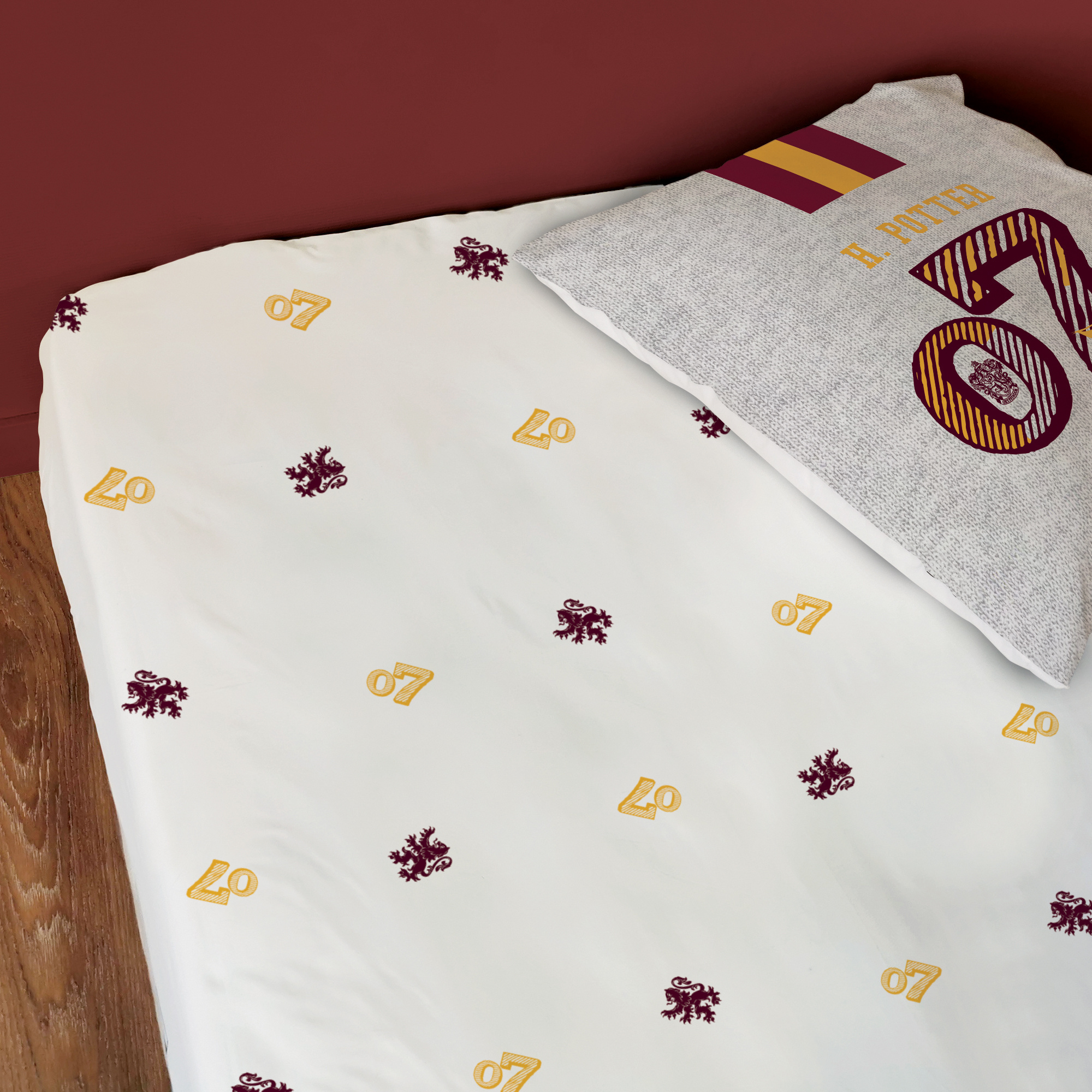 Harry Potter Fitted sheet Team Gryffindor - Single - 90 x 200 cm - Cotton