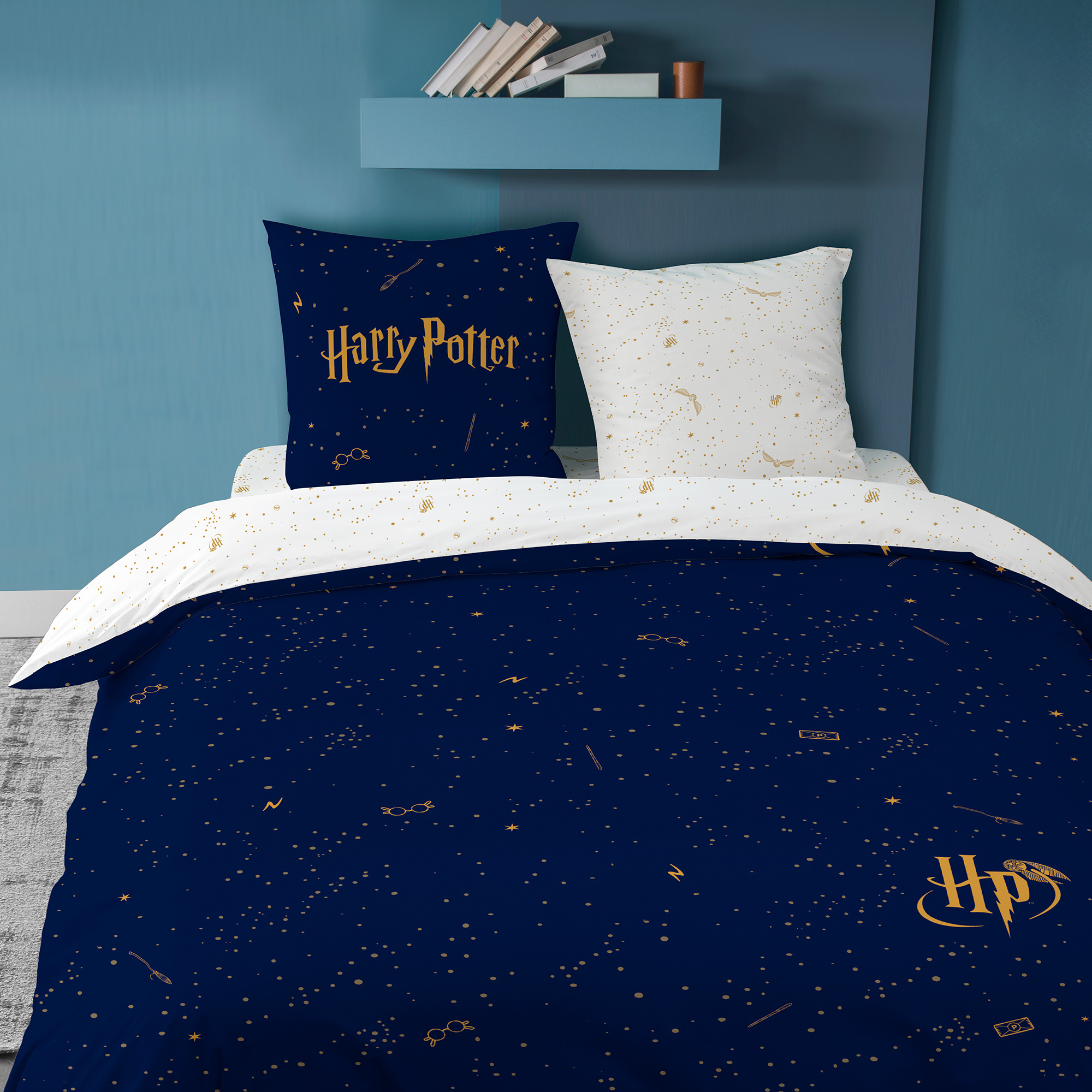 Harry Potter Dekbedovertrek Iconic - Lits Jumeaux - 240 x 220 cm - Katoen