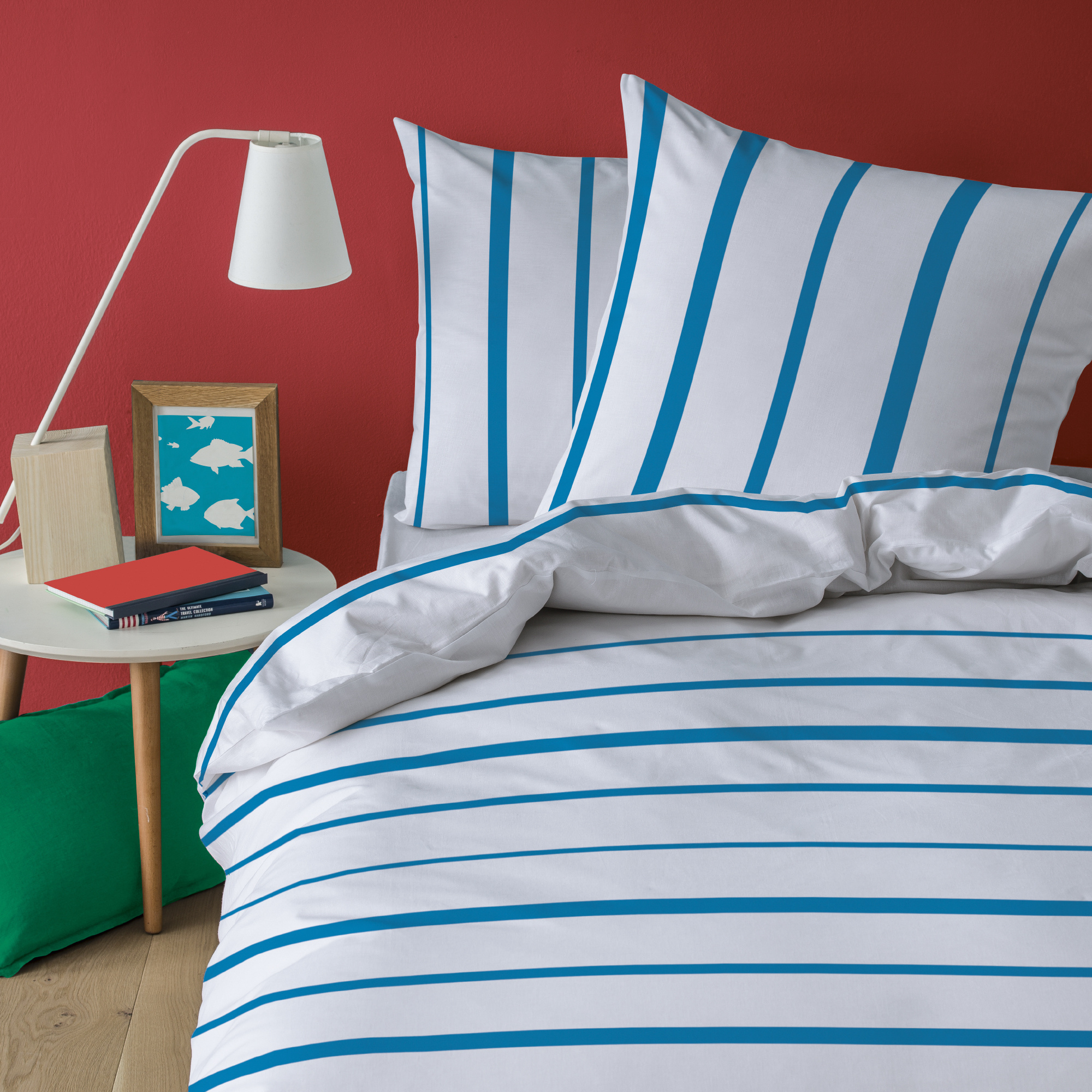 Matt & Rose Duvet cover Blue Stripes - Single - 140 x 200 cm - Cotton