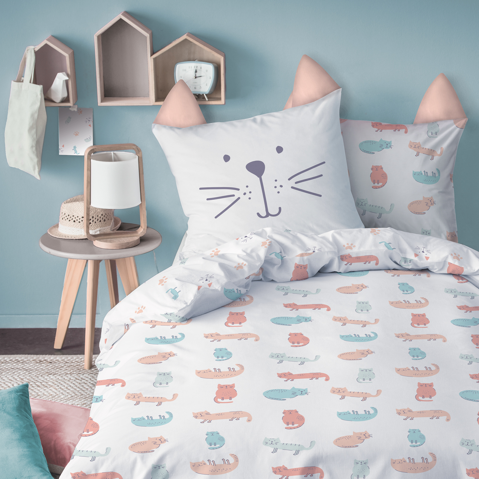 Matt & Rose Duvet cover Miaou - Single - 140 x 200 cm - Cotton