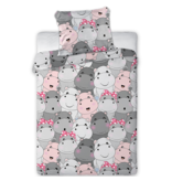 Animal Pictures BABY Duvet cover Hippo Smile - 100 x 135 cm - Cotton