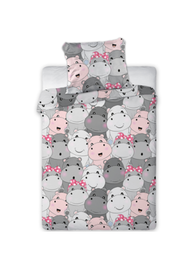 Animal Pictures BABY Duvet cover Hippo Smile 100 x 135 cm