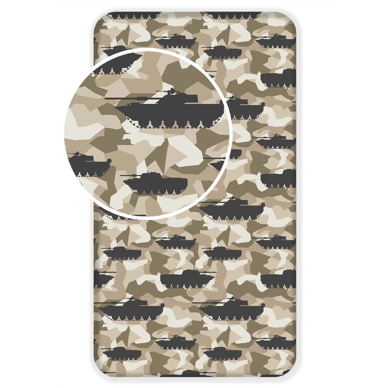 Tank Fitted sheet Camouflage - Single - 90 x 200 cm - Cotton