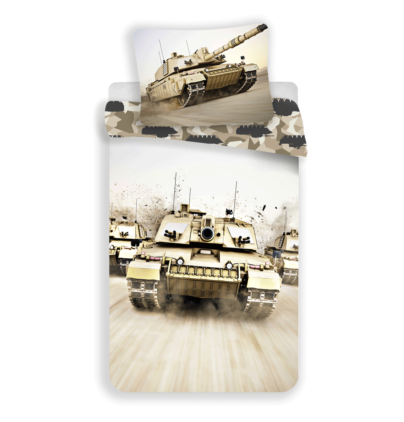 Tank Dekbedovertrek Camouflage - Eenpersoons - 140  x 200 cm - Katoen