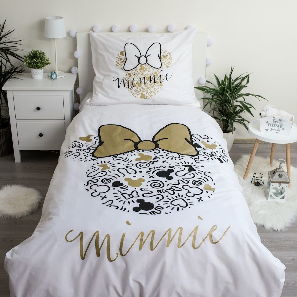 Disney Minnie Mouse Duvet cover Gold - Single - 140 x 200 cm - Cotton