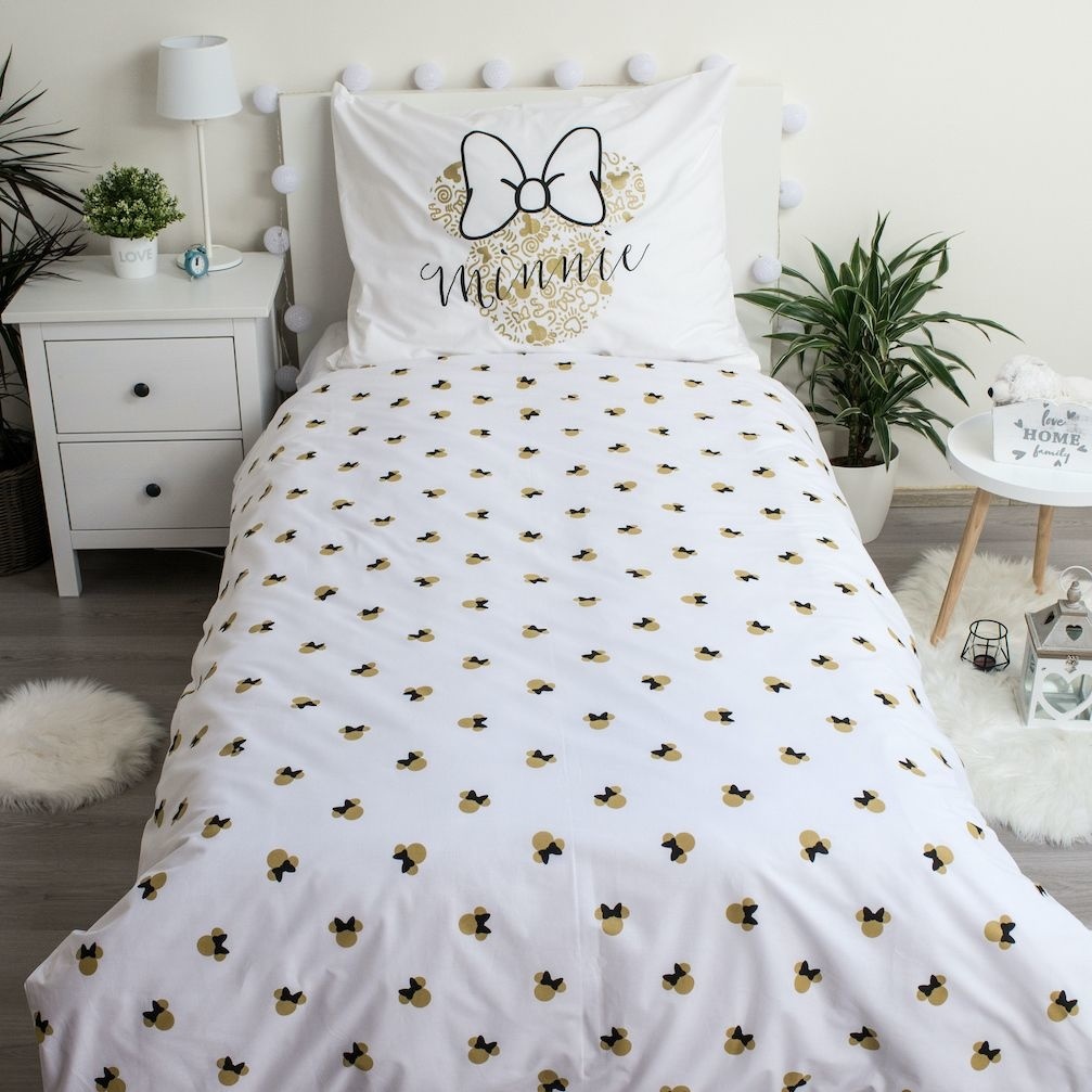 Disney Minnie Mouse Duvet cover Gold - Single - 140 x 200 cm - Cotton