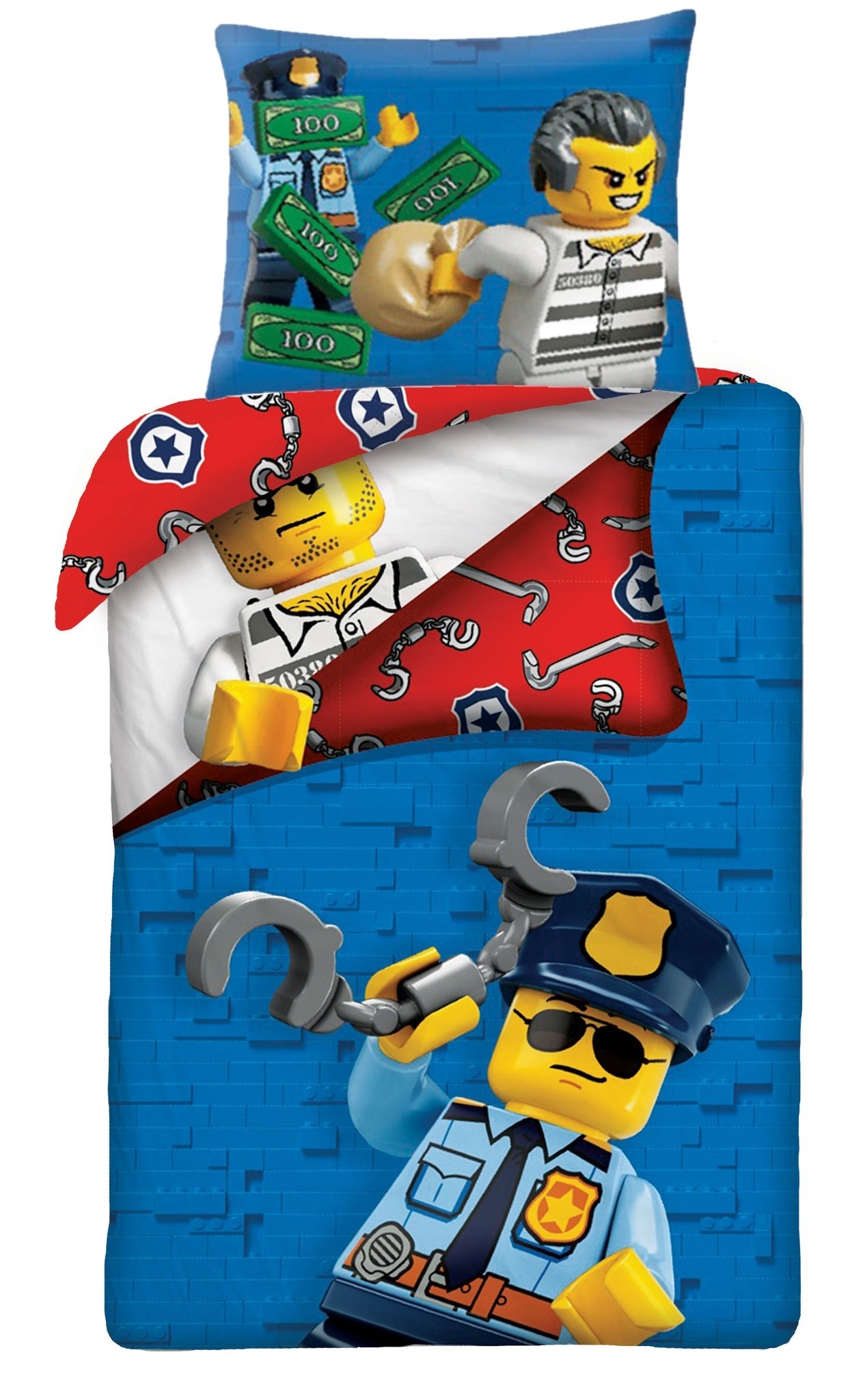 Lego Dekbedovertrek Politie - Eenpersoons - 140 x 200 cm - Katoen