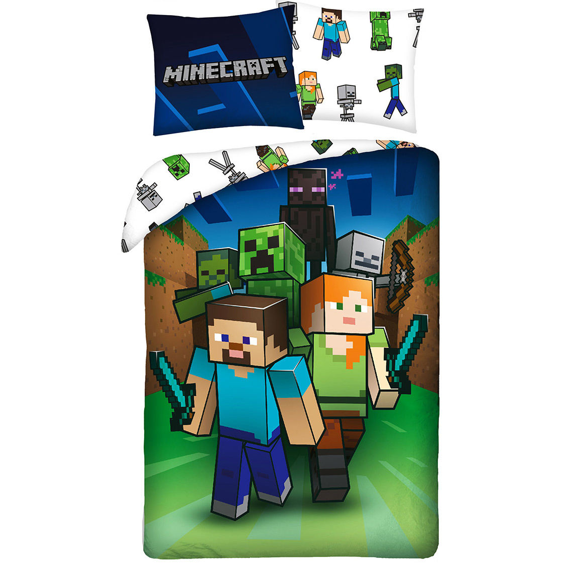 Minecraft Dekbedovertrek Monster Hunter - Eenpersoons - 140 x 200 cm - Katoen