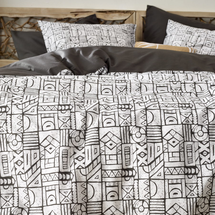 De Witte Lietaer Duvet cover Cuzco Stone Gray - Hotel size - 260 x 240 cm - Cotton Perkal