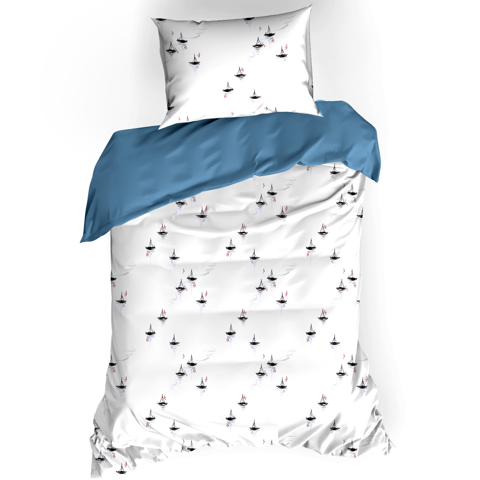 De Witte Lietaer Duvet cover Hiroshi Blue Horizon - Single - 140 x 200/220 - Cotton Percale