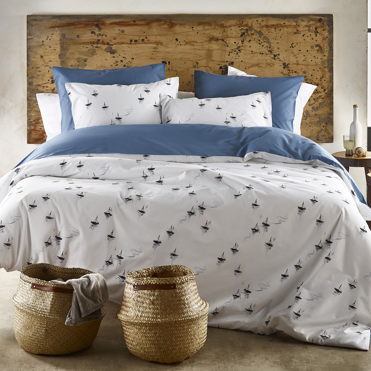 De Witte Lietaer Duvet cover Hiroshi Blue Horizon - Single - 140 x 200/220 - Cotton Percale