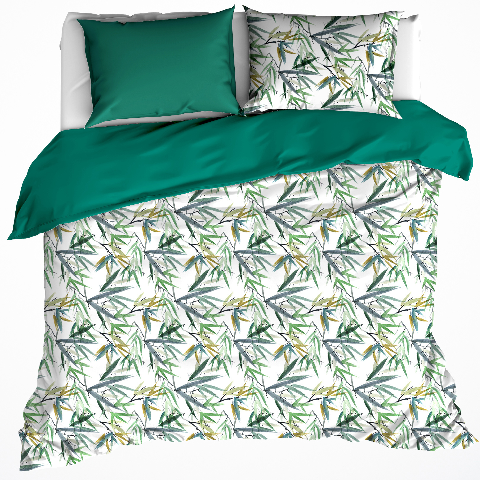 De Witte Lietaer Duvet cover Salix Deep Jungle -Hotel size - 260 x 240 cm - Cotton Perkal