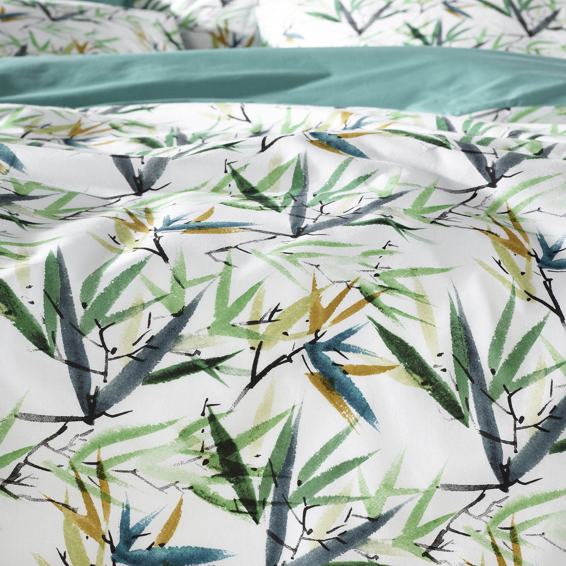 De Witte Lietaer Duvet cover Salix Deep Jungle -Hotel size - 260 x 240 cm - Cotton Perkal