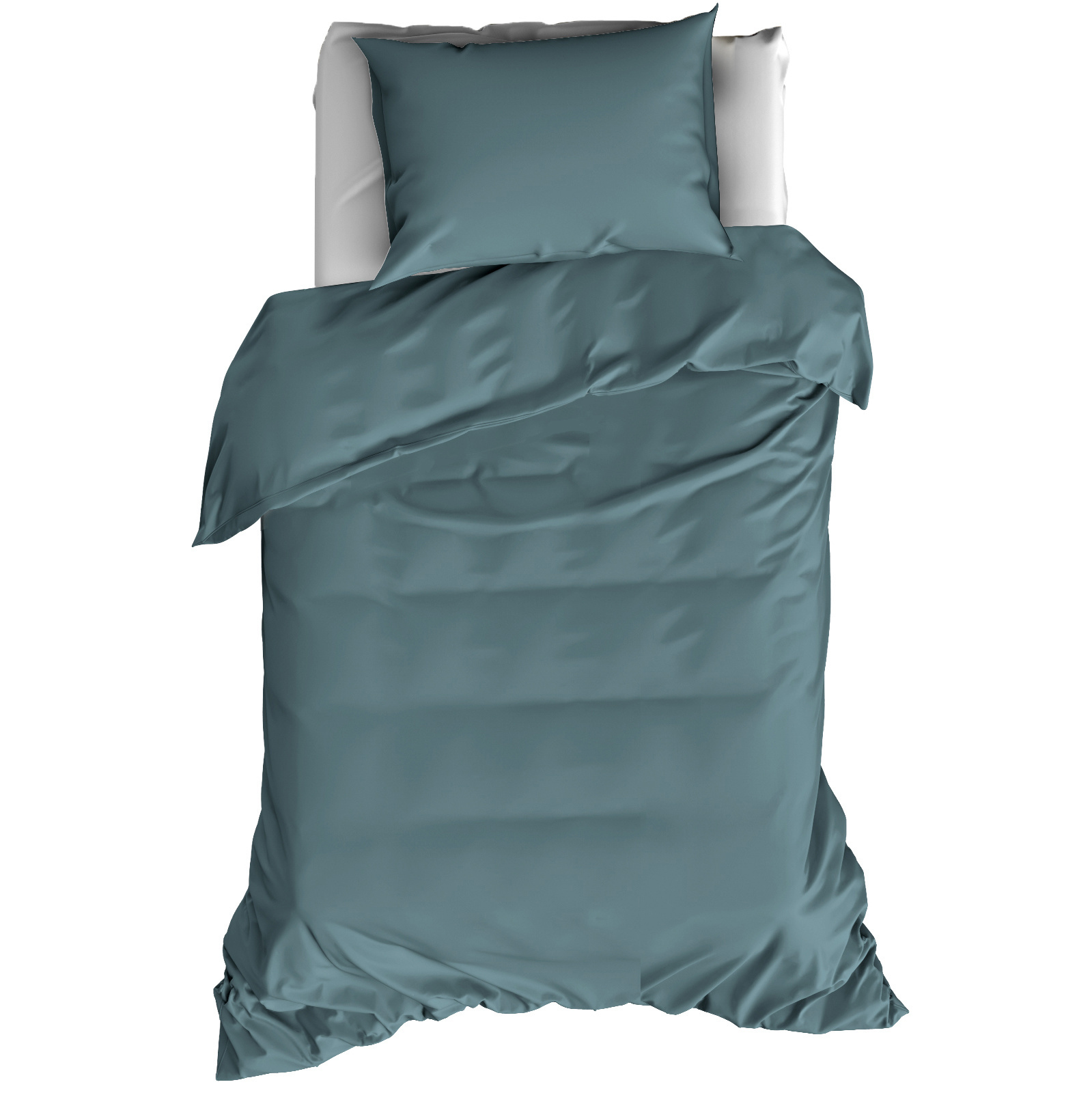 De Witte Lietaer Duvet cover Cotton Satin Olivia - Single - 140 x 200/220 cm - Green