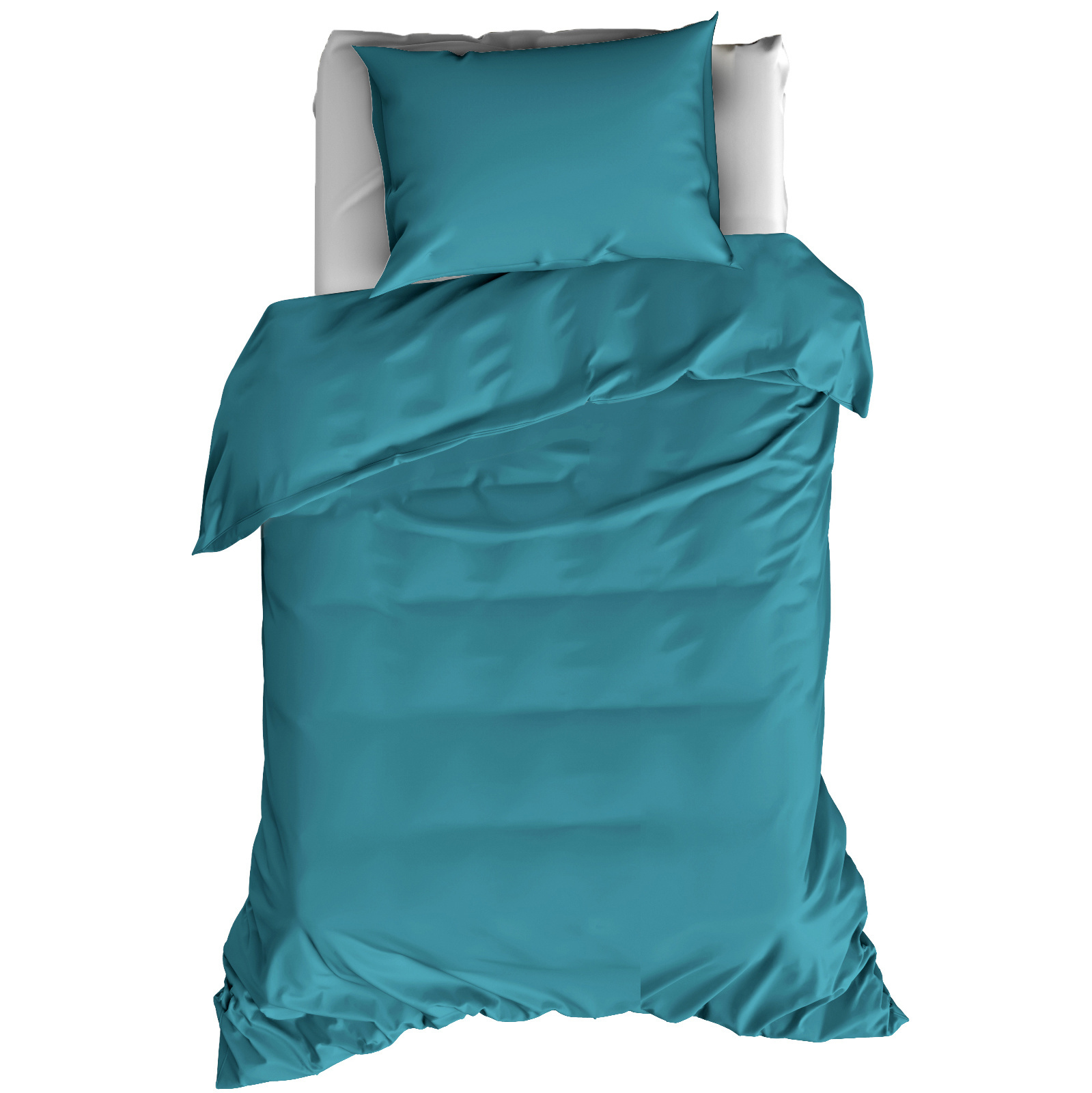 De Witte Lietaer Dekbedovertrek Katoen Satijn Olivia - Eenpersoons - 140 x 200/220 cm - Groen