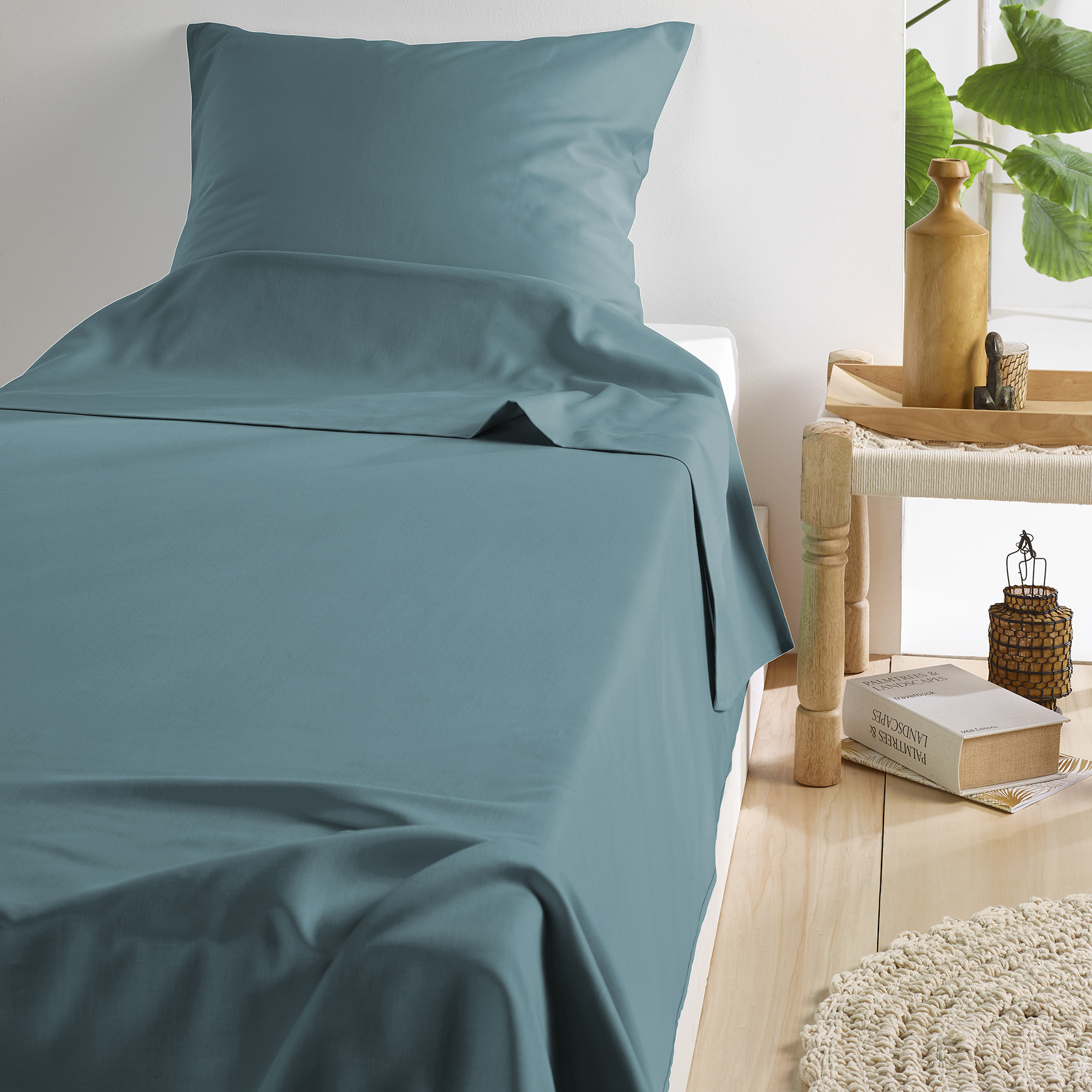 De Witte Lietaer Sheet set Olivia - Single - 180 x 280 cm - Green - Satin cotton