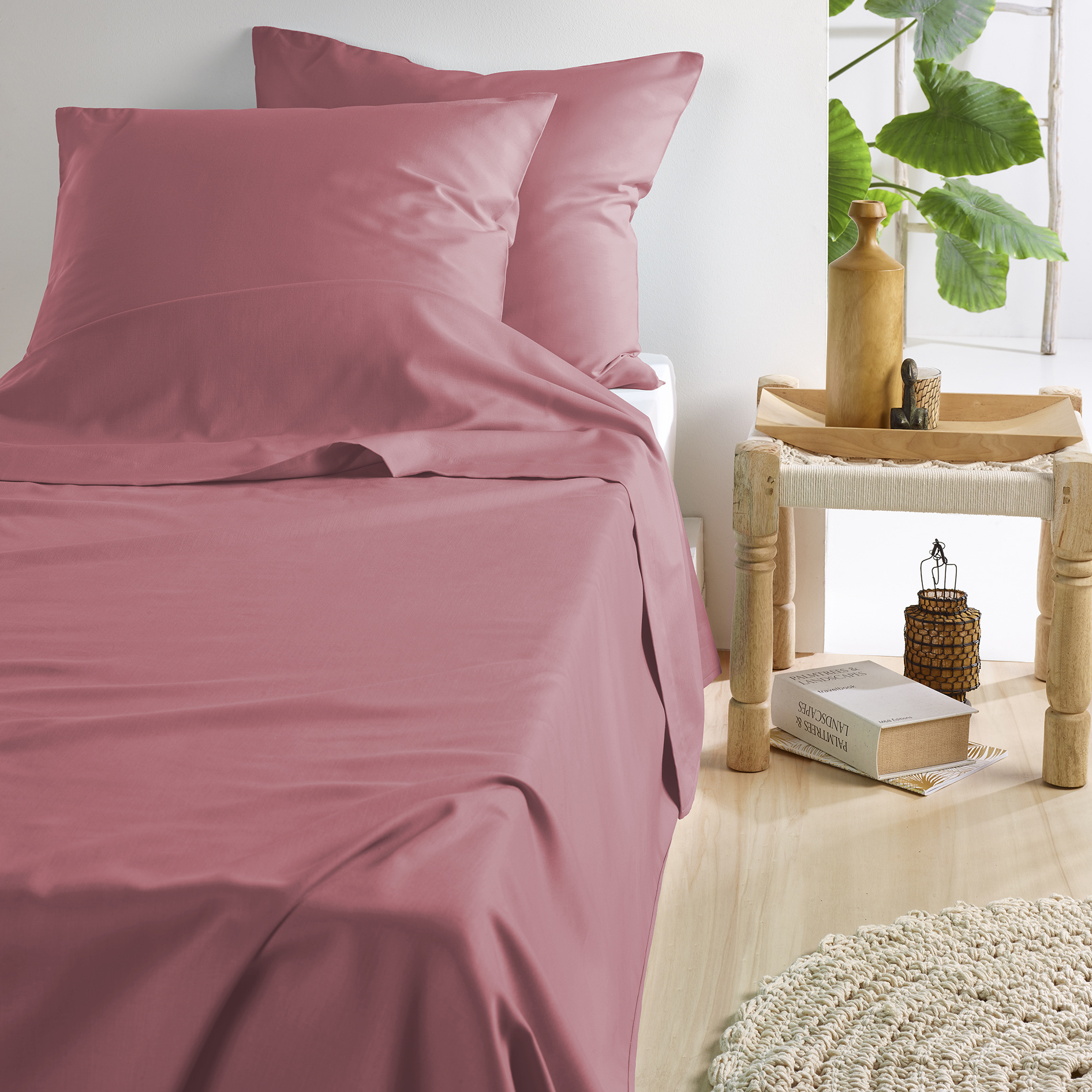 De Witte Lietaer Sheet set Olivia - Double - 280 x 280 cm - Pink - Satin cotton