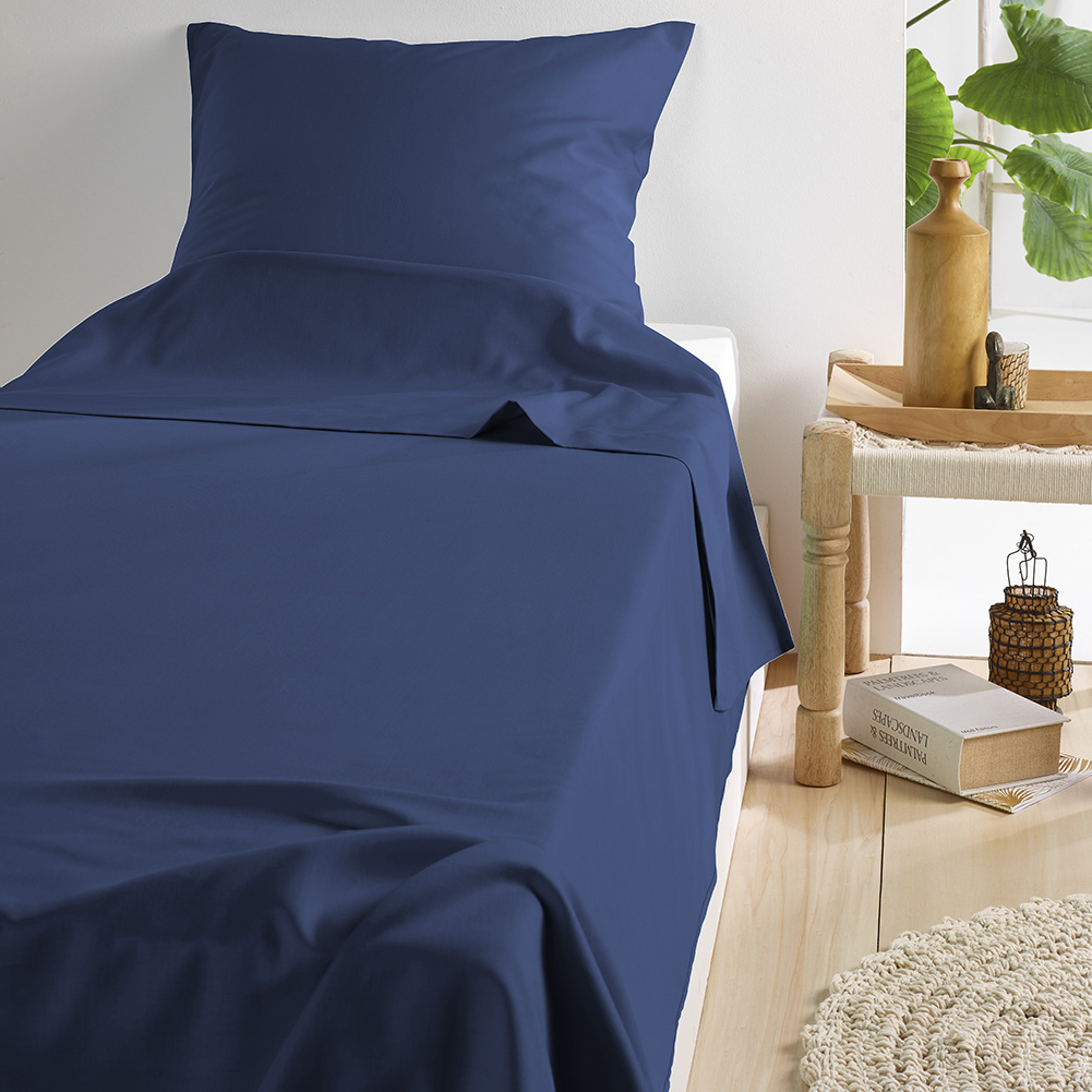 De Witte Lietaer Sheet set Olivia - Single - 180 x 280 cm - Blue - Satin cotton