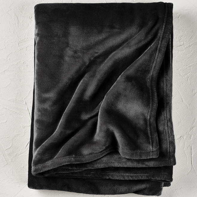 De Witte Lietaer Fleece deken Snuggly Black- 150 x 200 cm - Zwart