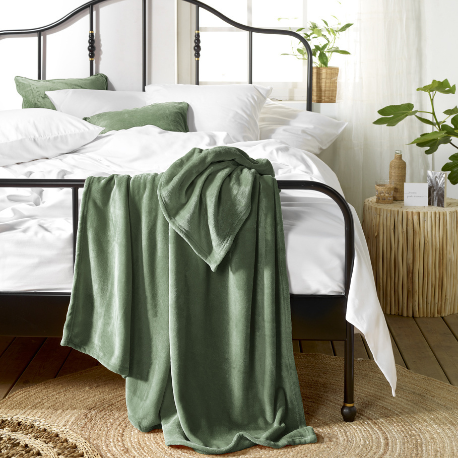 De Witte Lietaer Fleece blanket Snuggly Khaki - 150 x 200 cm - Green