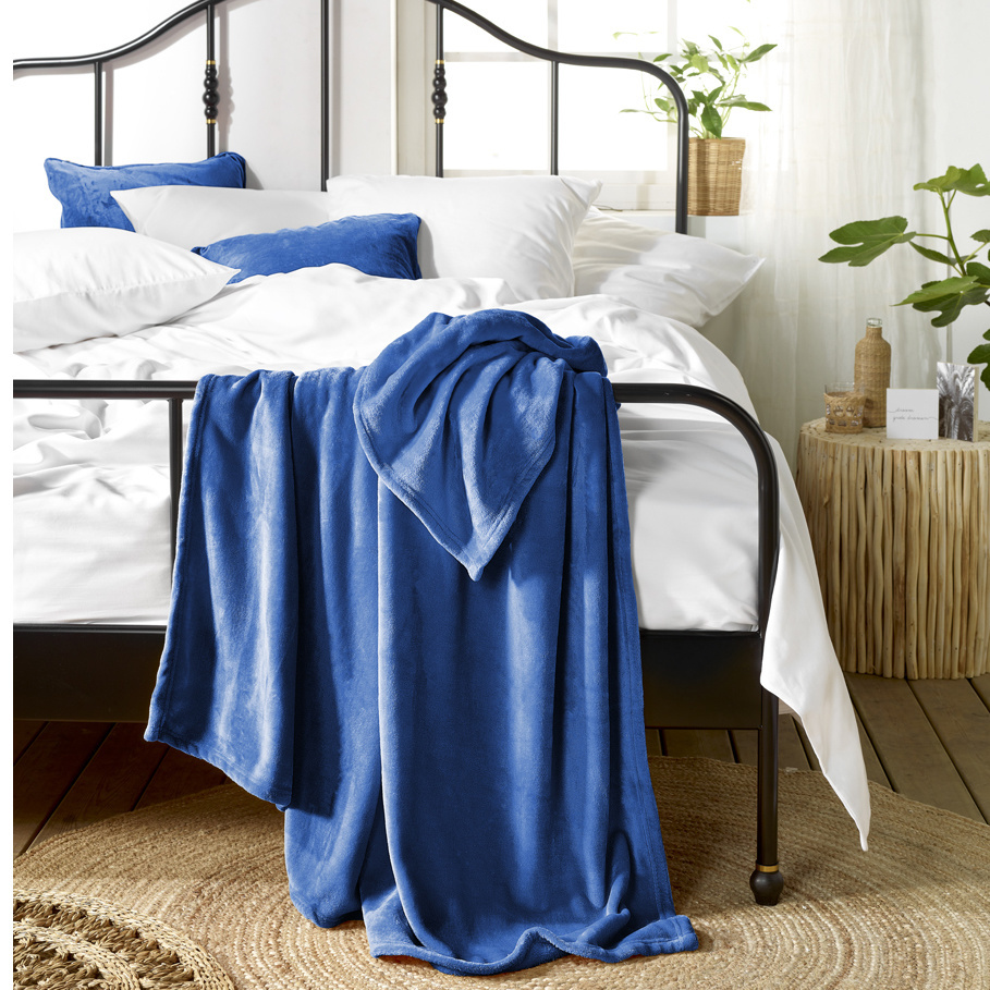 De Witte Lietaer Fleece blanket Snuggly Lapis Blue - 150 x 200 cm - Blue