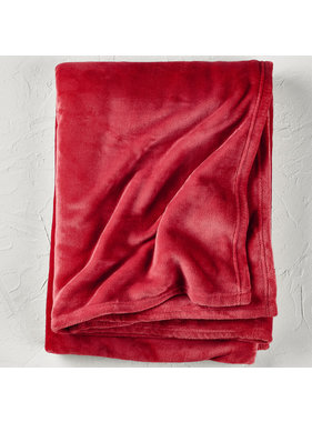 De Witte Lietaer Fleece throw Snuggly Ruby Red 150x200cm