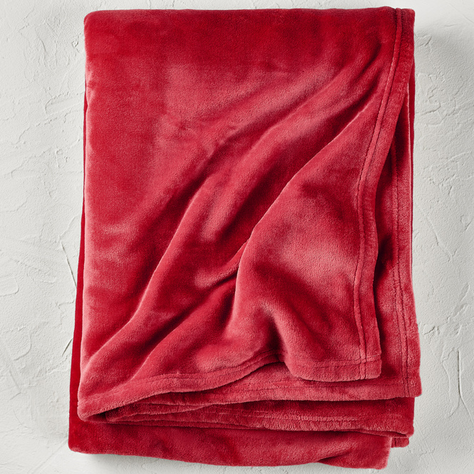 De Witte Lietaer Fleece blanket Snuggly Ruby Red - 150 x 200 cm - Red