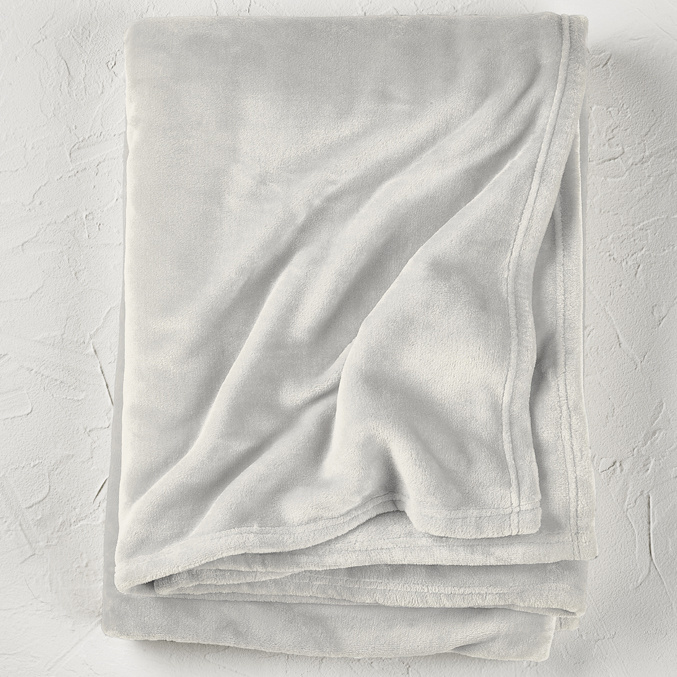 De Witte Lietaer Fleece throw Snuggly silver - 150 x 200 cm - Light grey