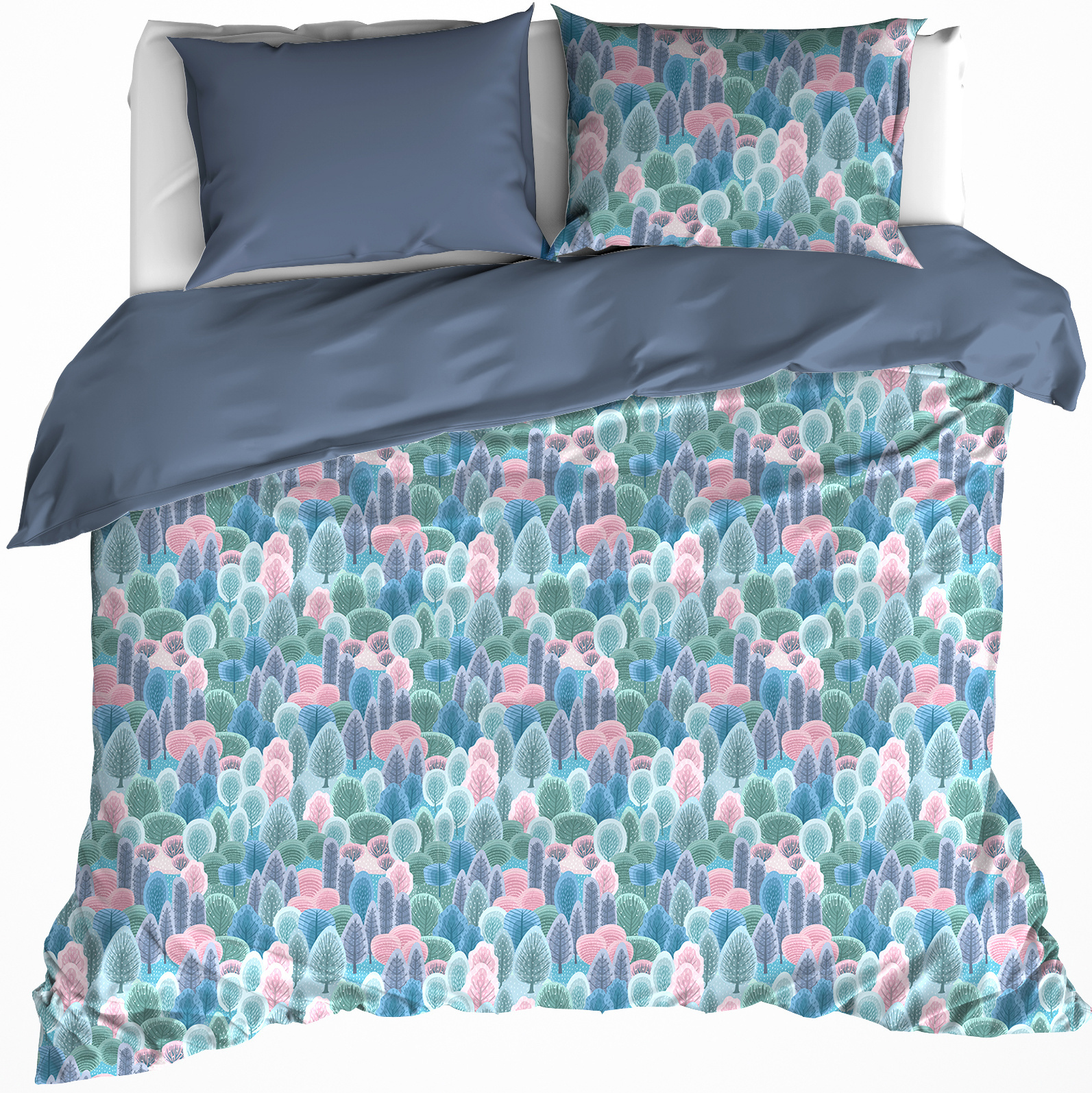 De Witte Lietaer Duvet cover Bavaria 2 Country Blue - Double - 200 x 200/220 cm - Cotton Flannel