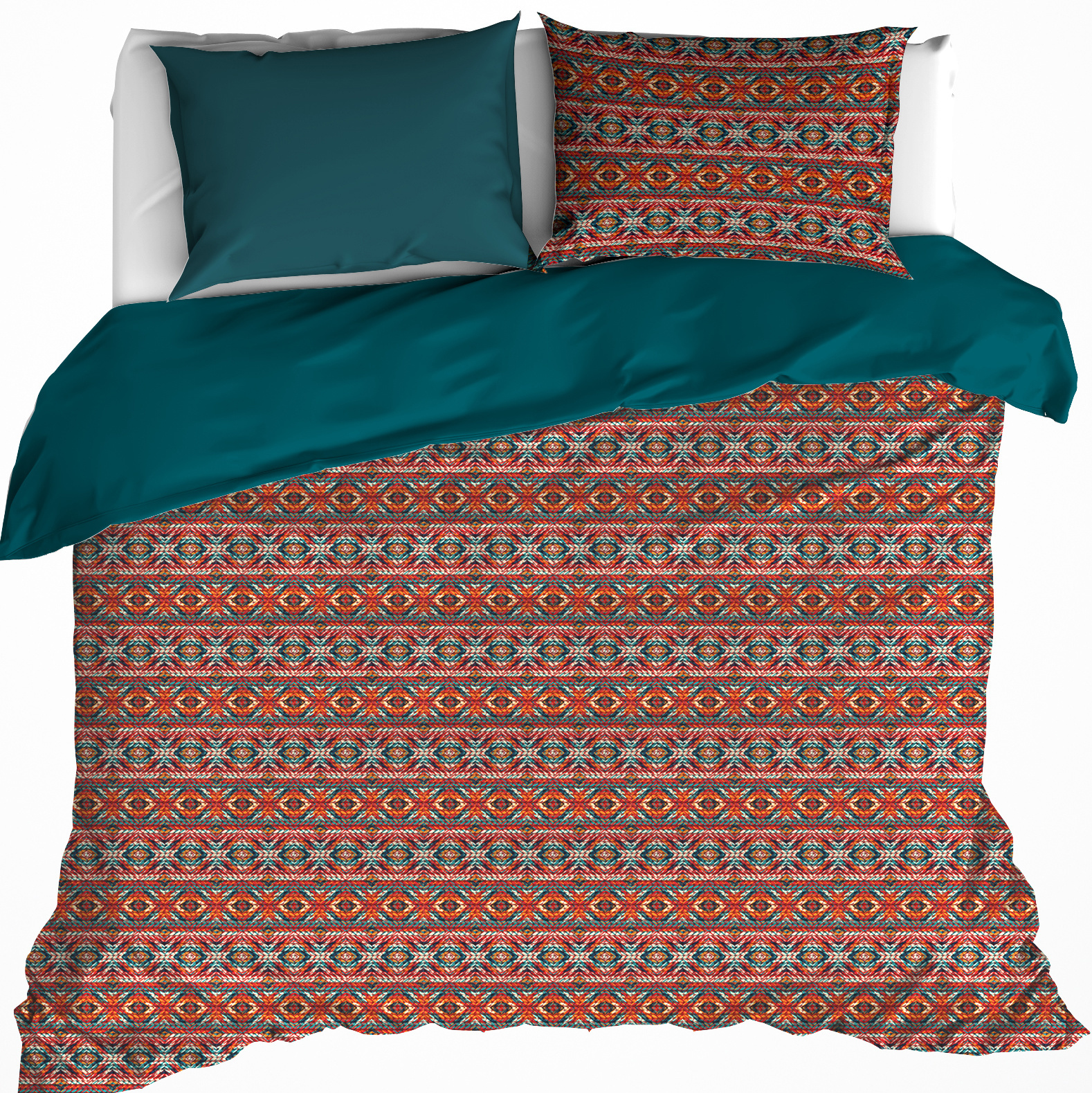 De Witte Lietaer Duvet cover Melchior Brandy Brown - Lits Jumeaux - 240 x 220 cm - Cotton Flannel