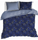 De Witte Lietaer Dekbedovertrek Moonflower Cobalt Blue - Lits Jumeaux - 240 x 220 cm - Katoen Flanel