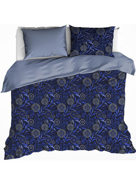 De Witte Lietaer Dekbedovertrek Moonflower Cobalt Blue 240 x 220cm Katoen Flanel