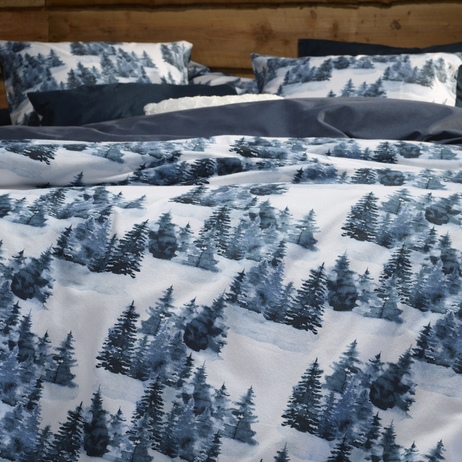 De Witte Lietaer Dekbedovertrek North Eclipse Blue - Eenpersoons - 140 x 200/220 cm - Katoen Flanel