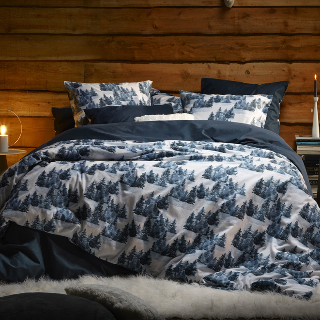 De Witte Lietaer Duvet cover North Eclipse Blue - Single - 140 x 200/220 cm - Cotton Flannel