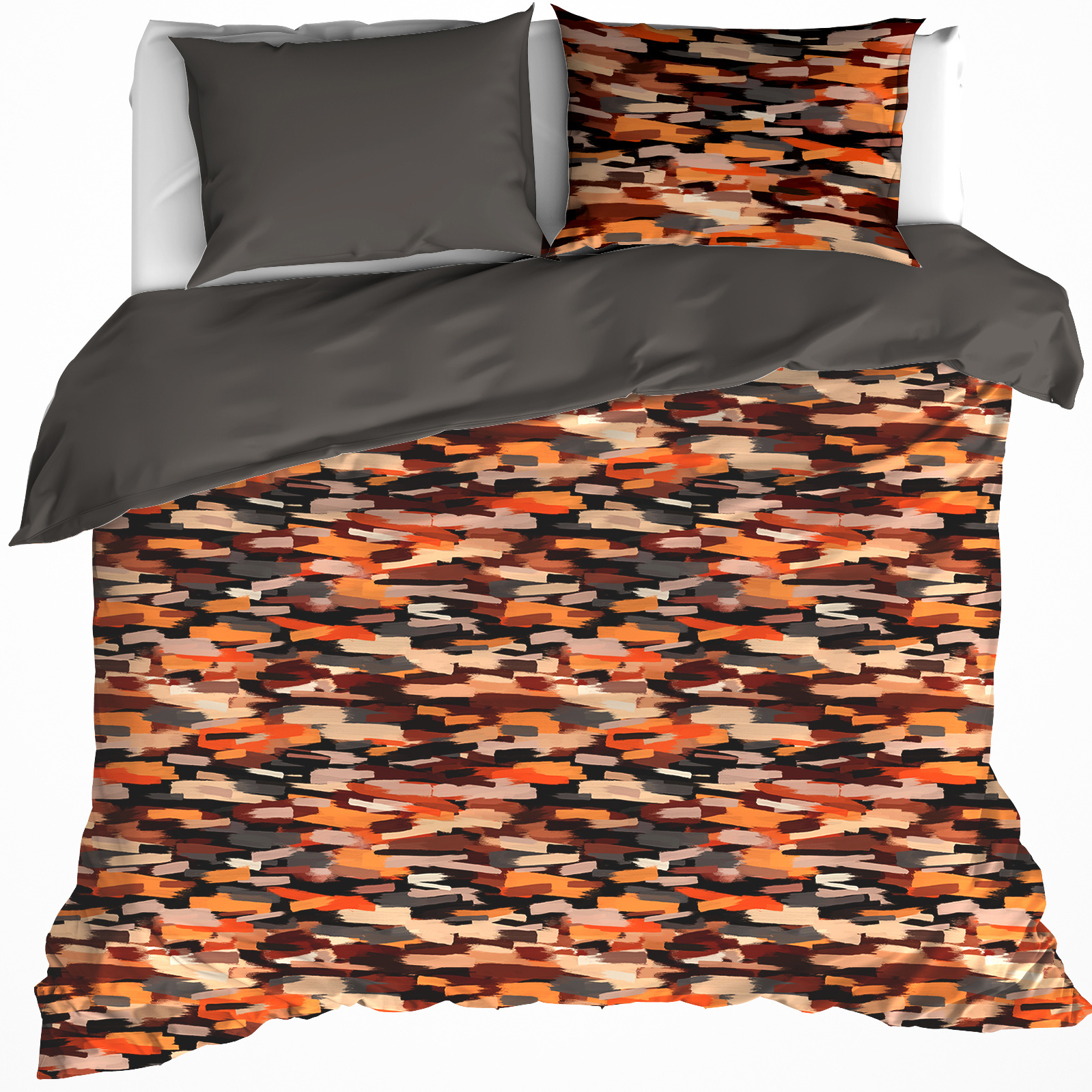 De Witte Lietaer Duvet cover Rothko Orange Rust - Double - 200 x 200/220 cm - Cotton Flannel