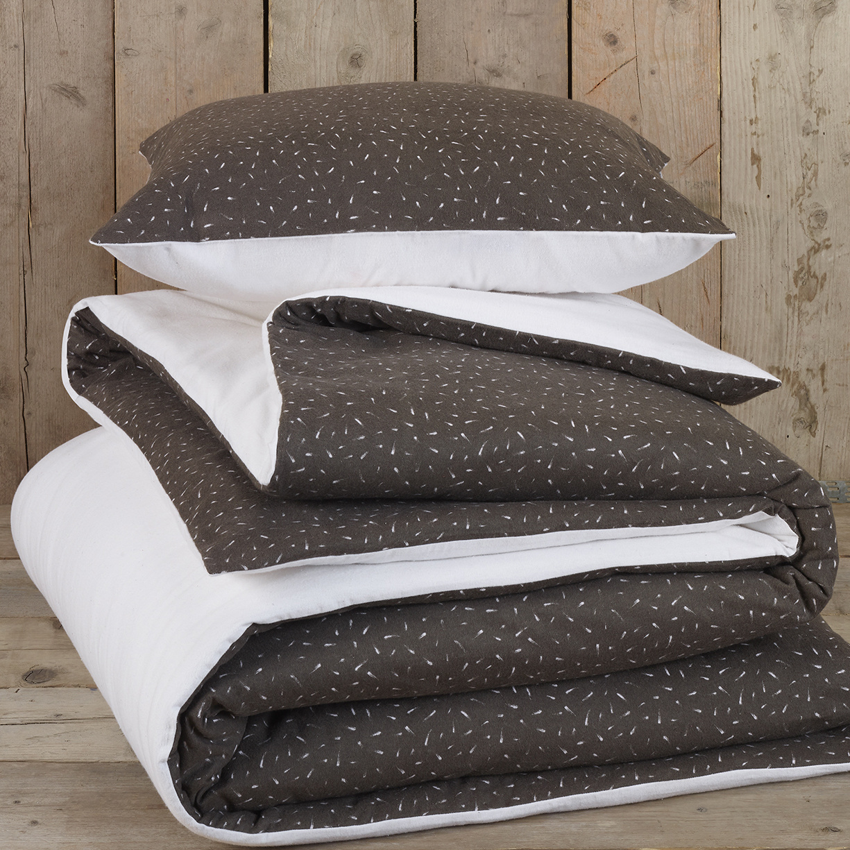 De Witte Lietaer Dekbedovertrek Shooting Star Sea Salt - Eenpersoons -  140 x 200/220 cm - Katoen Flanel