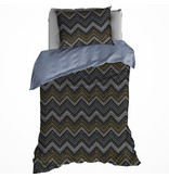 De Witte Lietaer Dekbedovertrek Sioux Blue Grey - Eenpersoons -  140 x 200/220 cm - Katoen Flanel