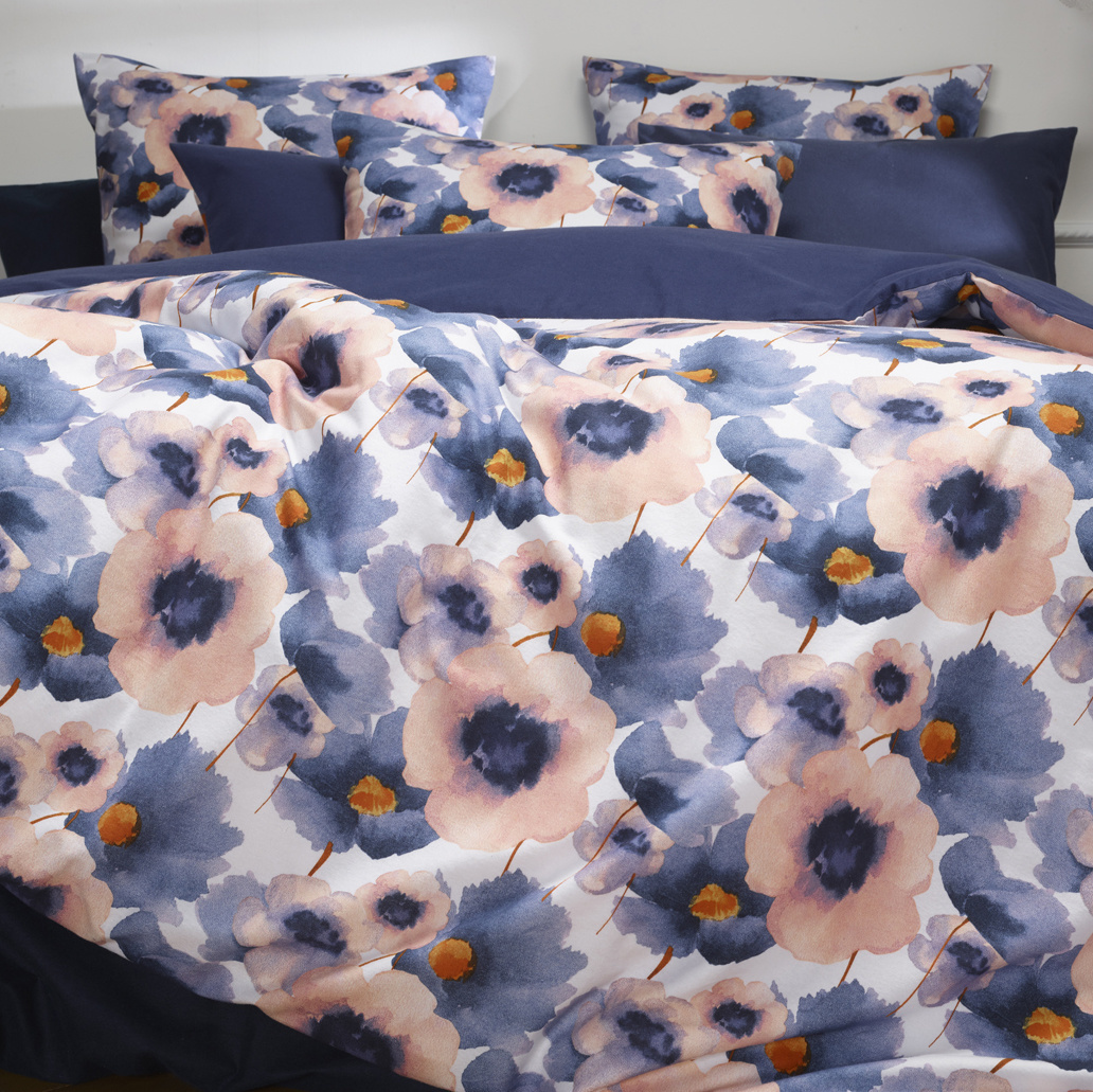 De Witte Lietaer Duvet cover Veronica Mood Indigo - Hotel size - 260 x 240 cm - Cotton Flannel