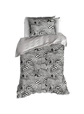 De Witte Lietaer Dekbedovertrek Zebra Cream 140 x 200/220 cm Katoen Flanel